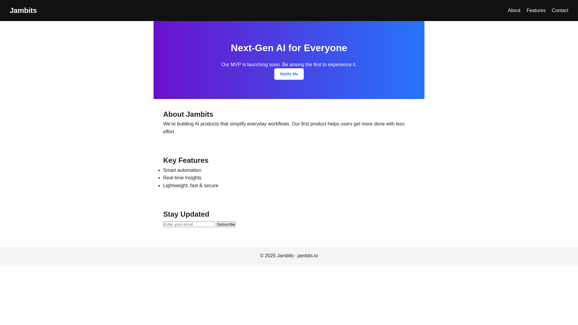 website screenshot of https://jambits-website.pages.dev/