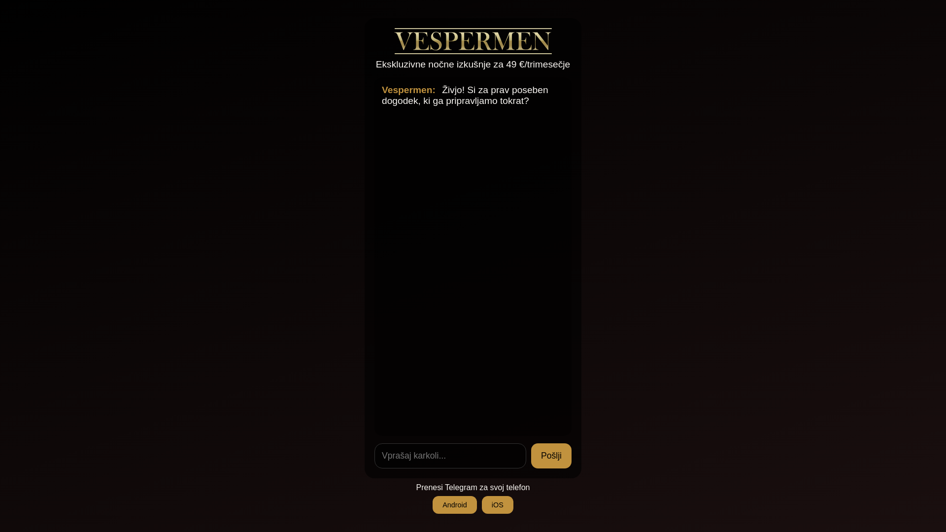 website screenshot of https://vespermen.com/