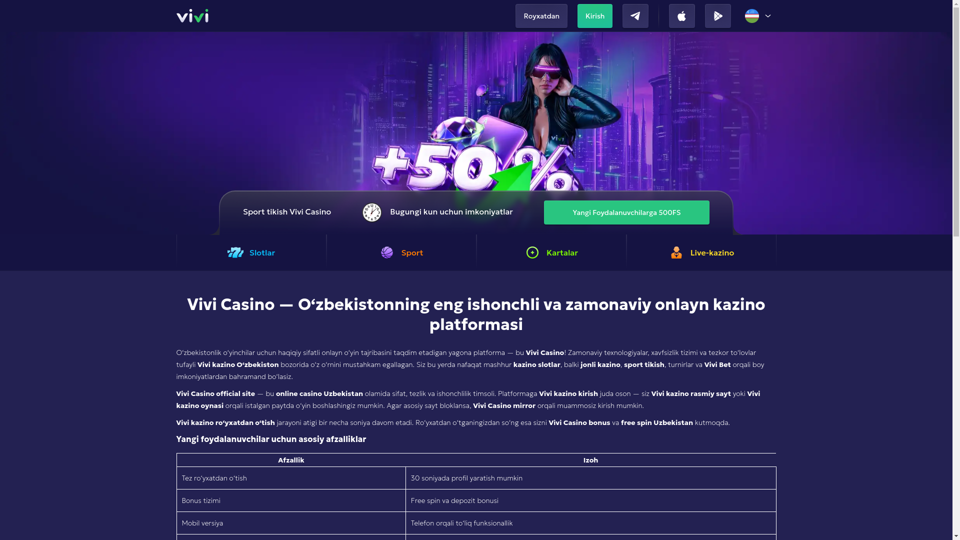 website screenshot of https://vivi-uz-casino.com/