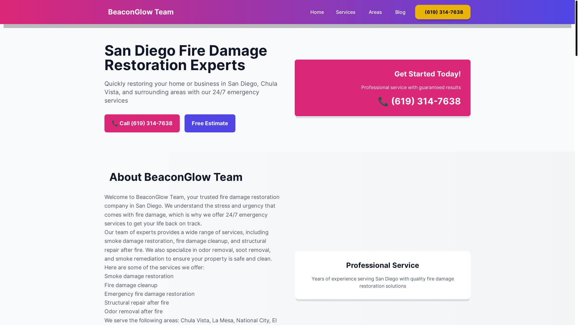 website screenshot of https://beaconglowteam.pages.dev/