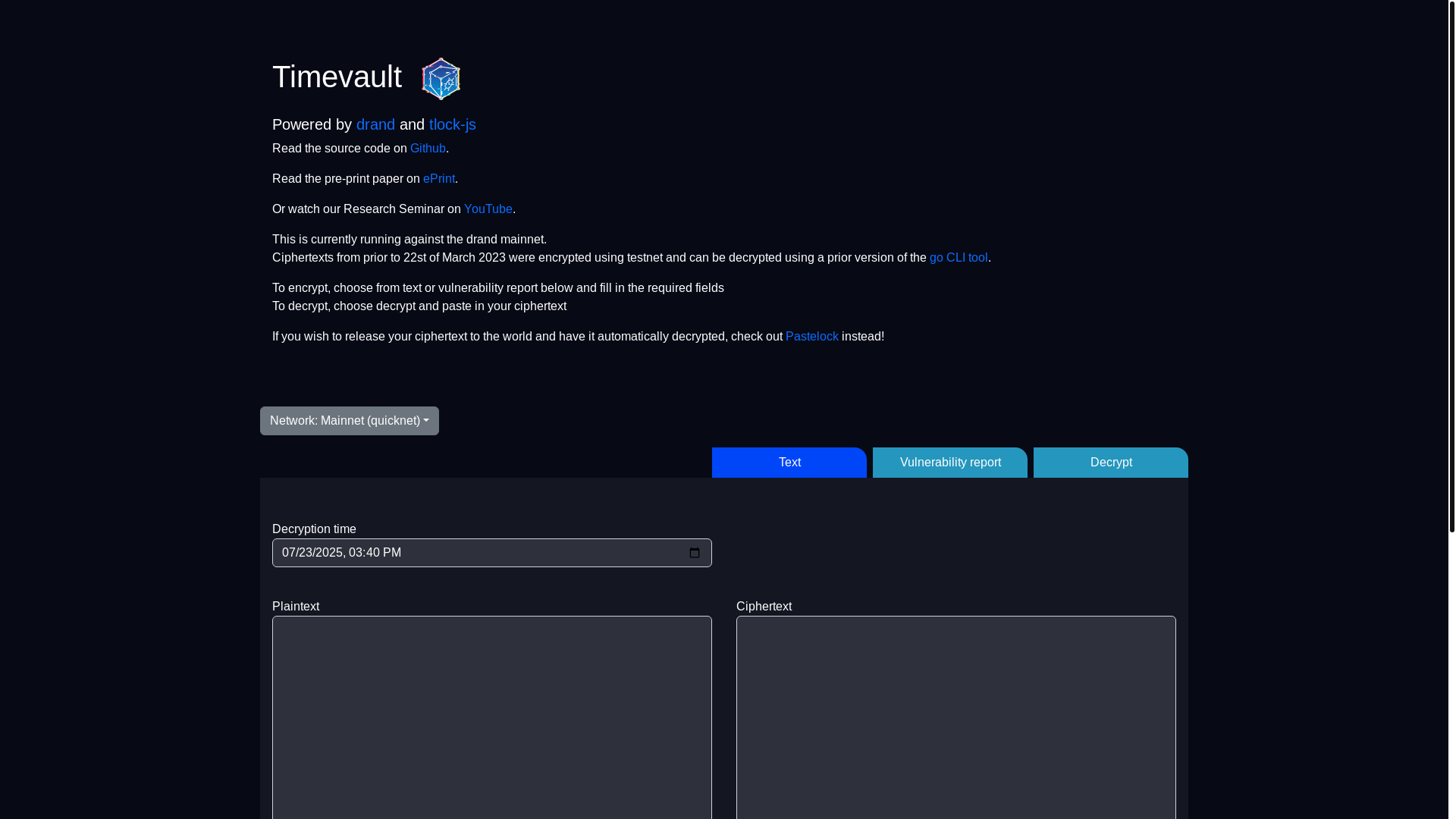 website screenshot of https://timevault.pages.dev/