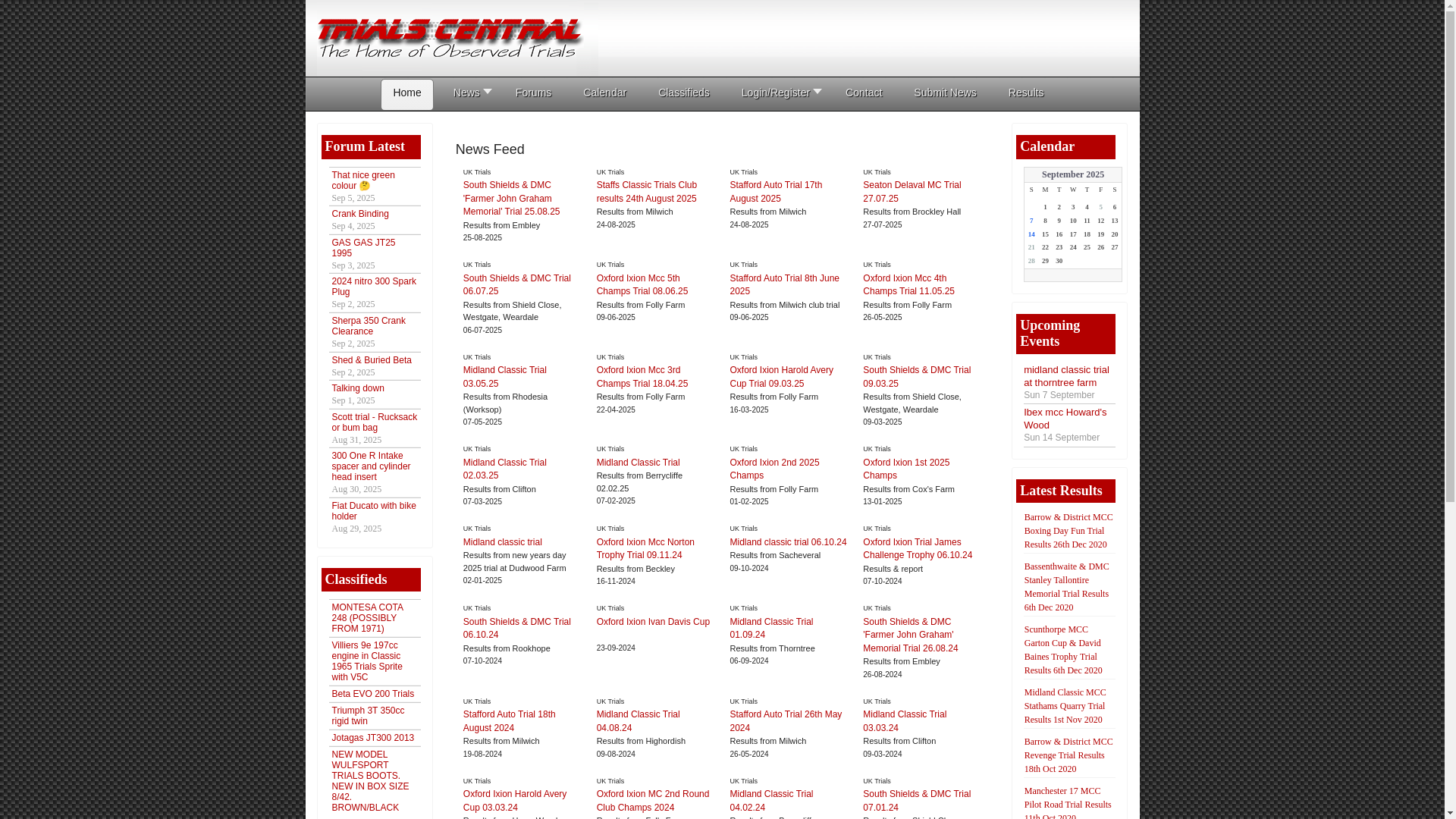 website screenshot of https://www.trialscentral.com/