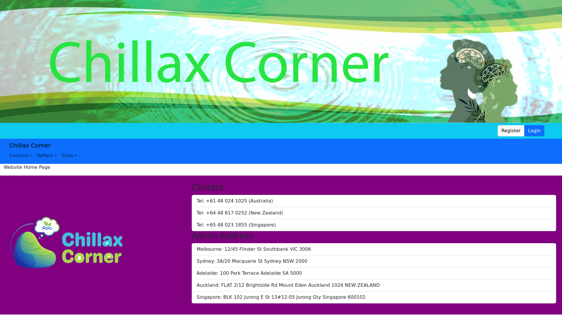 website screenshot of https://chillax-corner.pages.dev/