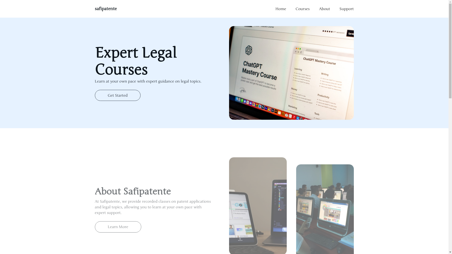 website screenshot of https://safipatente.com/