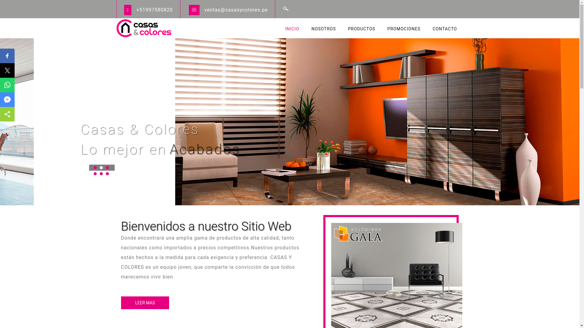 website screenshot of https://casasycolores.fun/