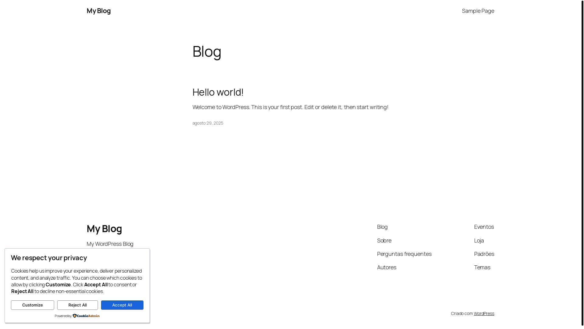website screenshot of https://zincoetelhas.com.br/