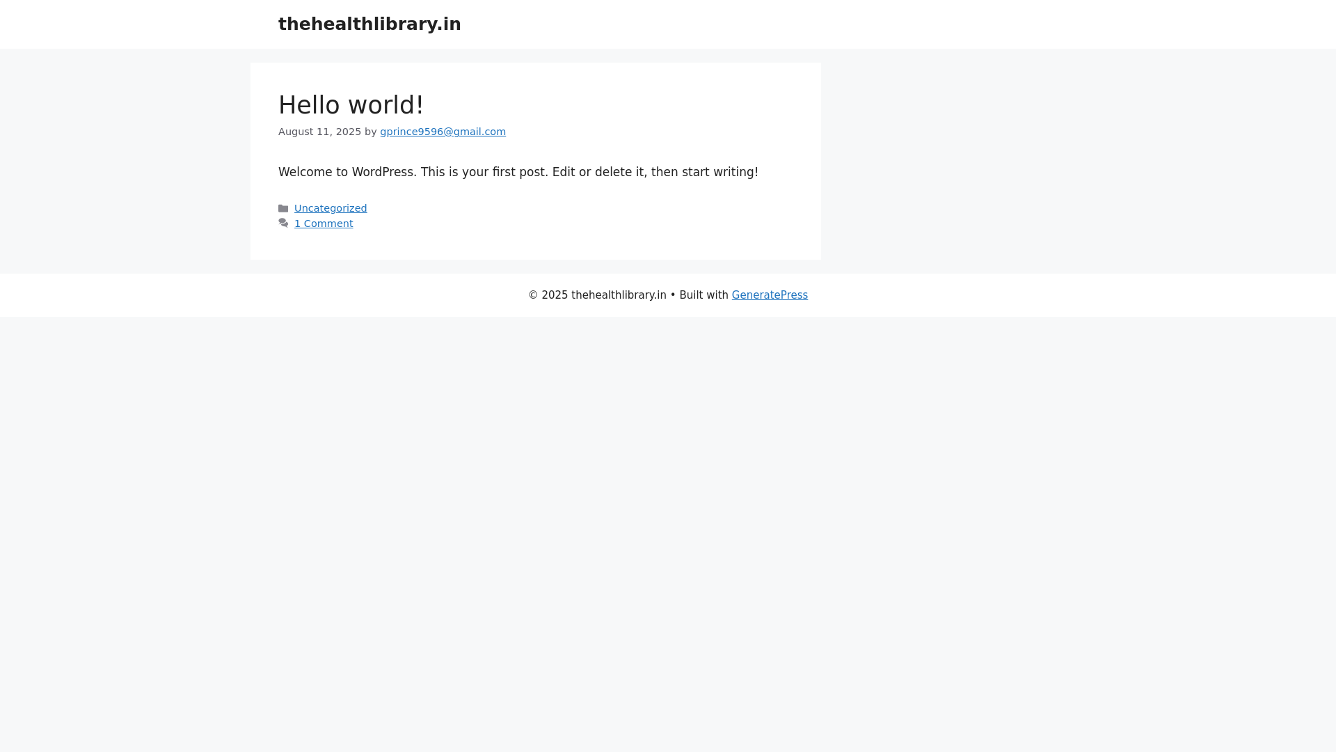 website screenshot of https://thehealthlibrary.in/