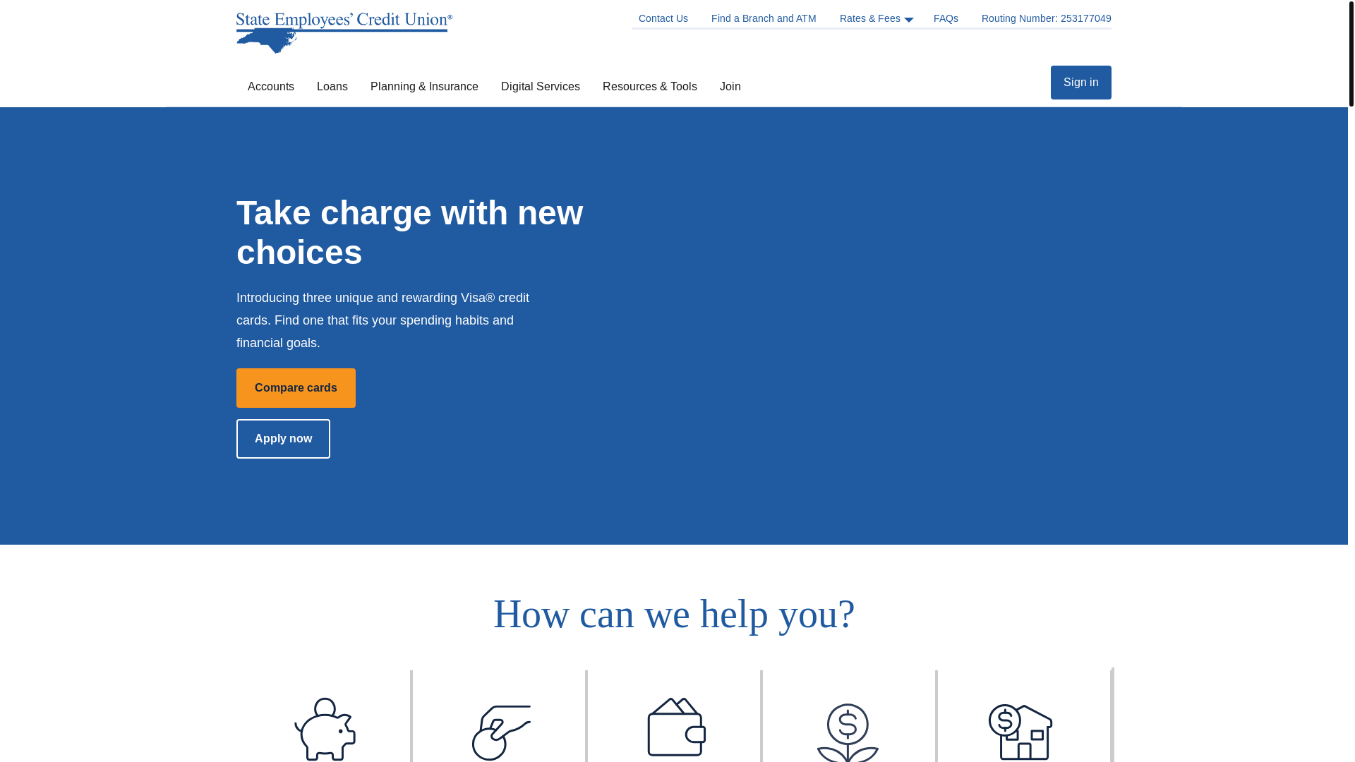 website screenshot of https://ncnsecu.com/