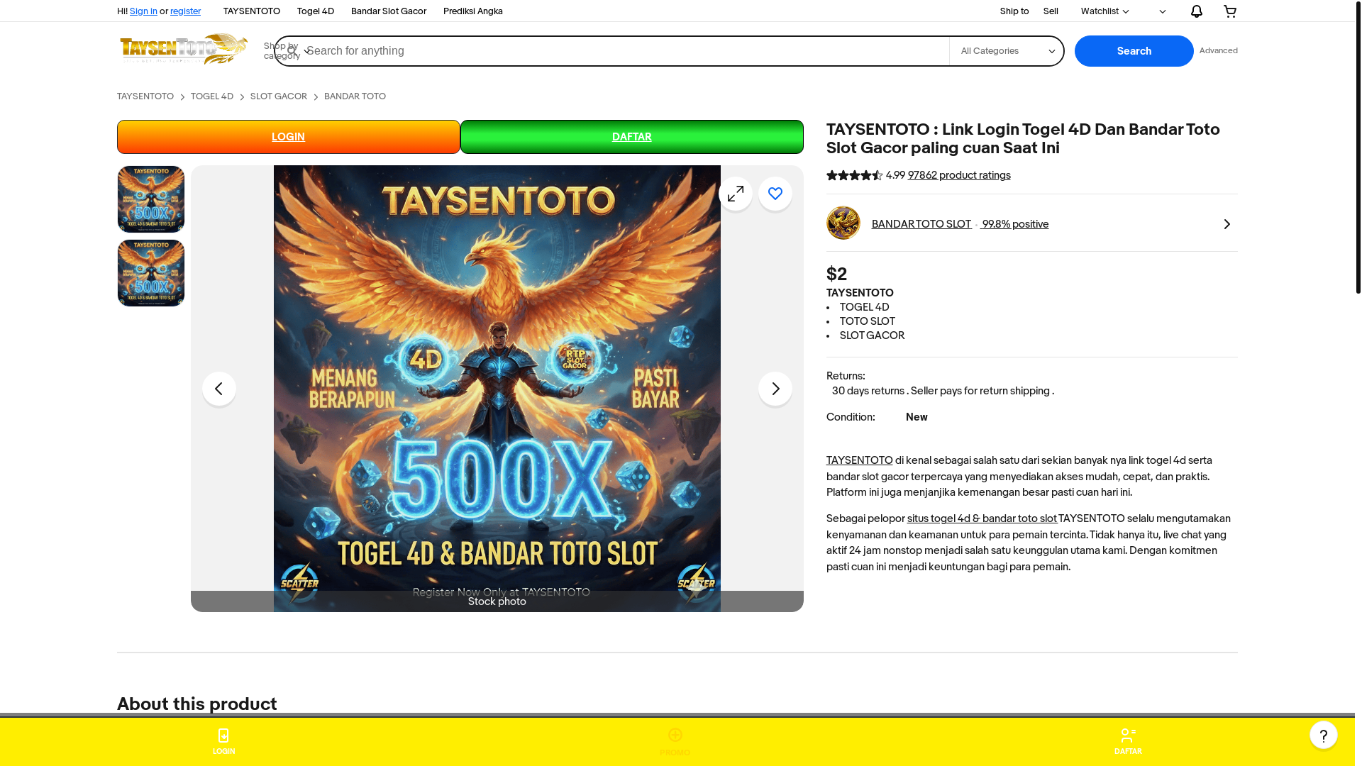 website screenshot of https://taysenpeluru.pro