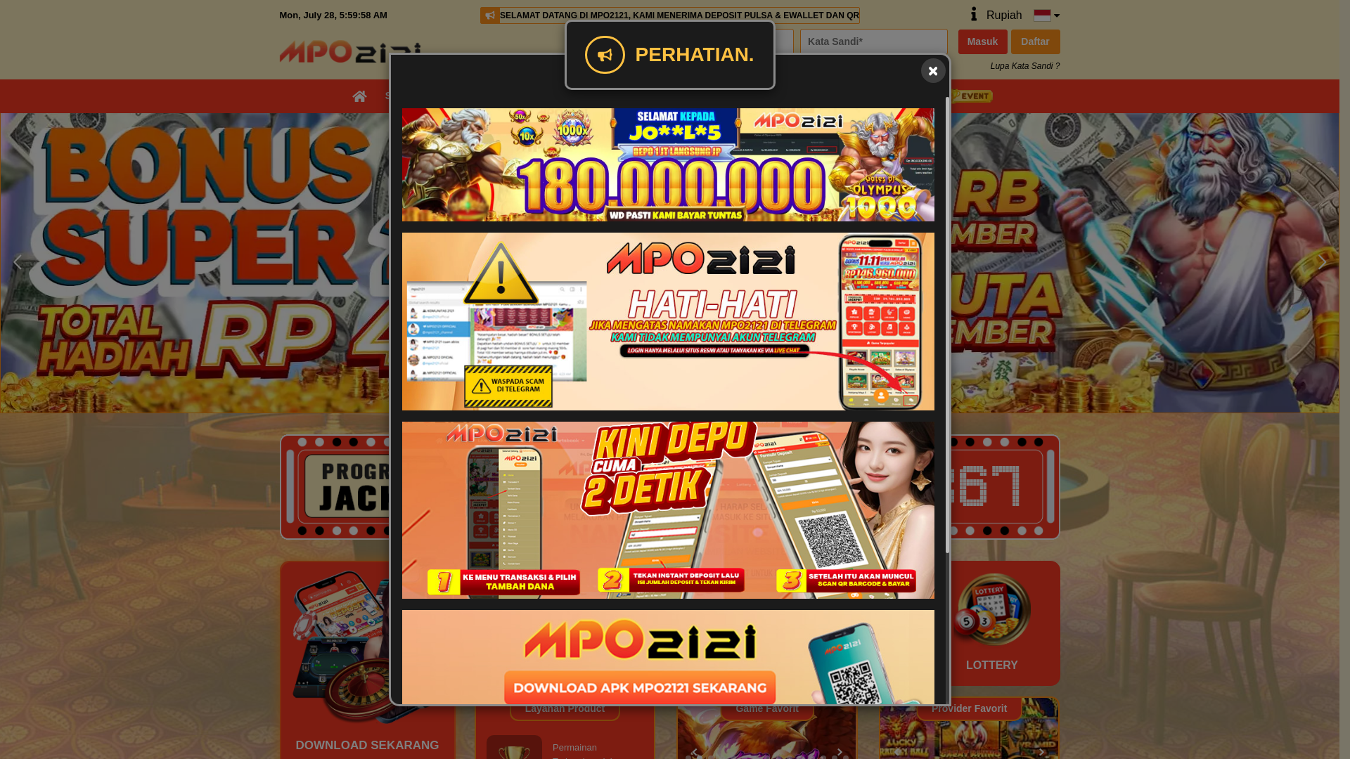 website screenshot of https://mpo2121lembong.net/