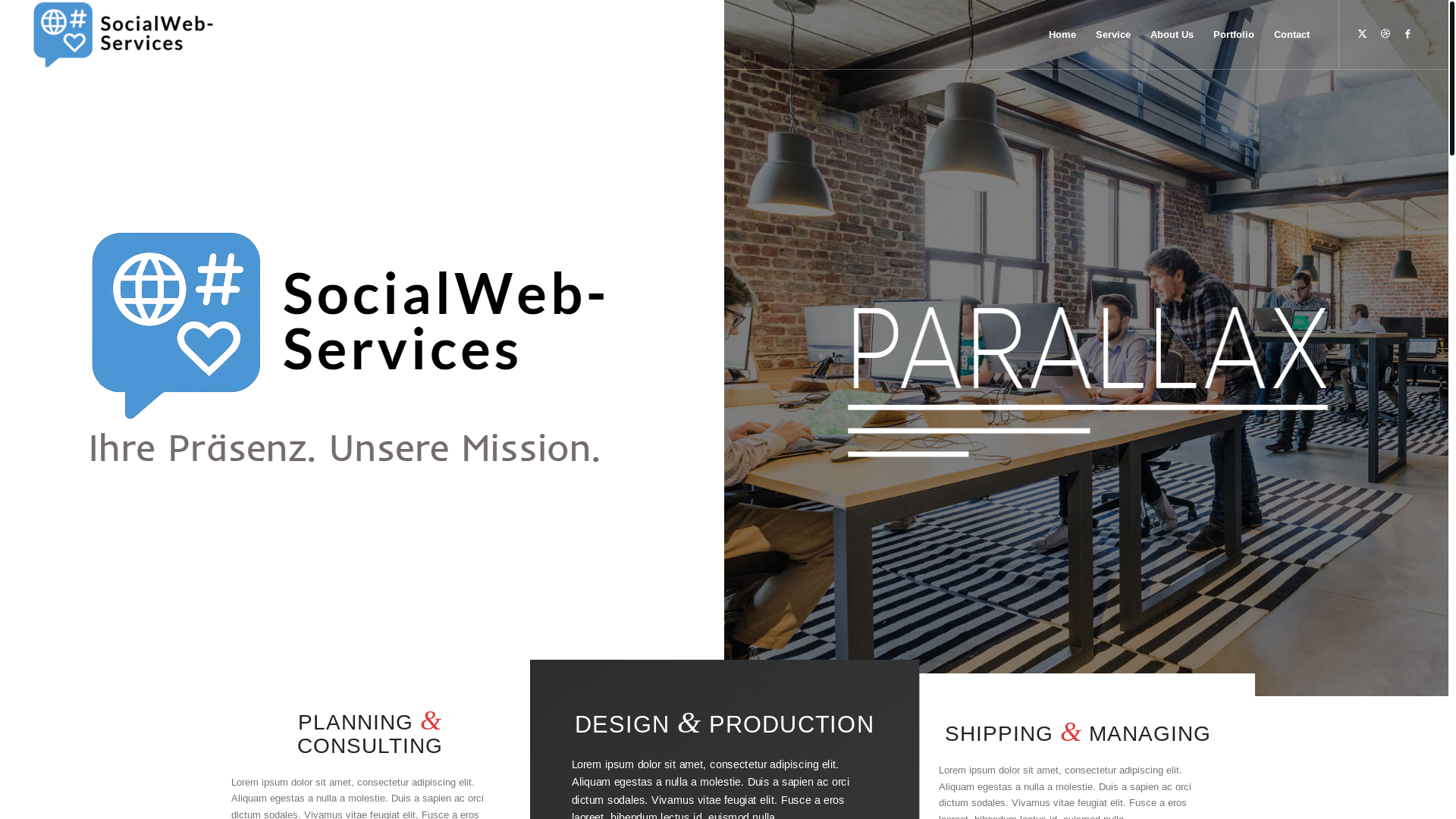 website screenshot of https://socialweb-services.de/