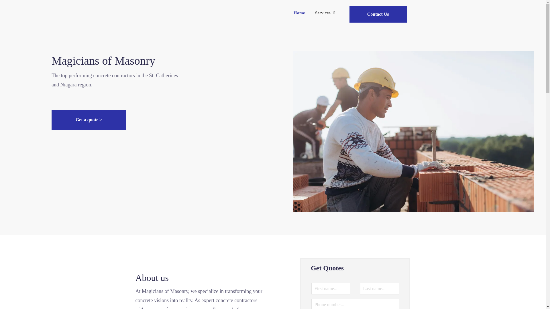 website screenshot of https://magiciansofmasonry.com/