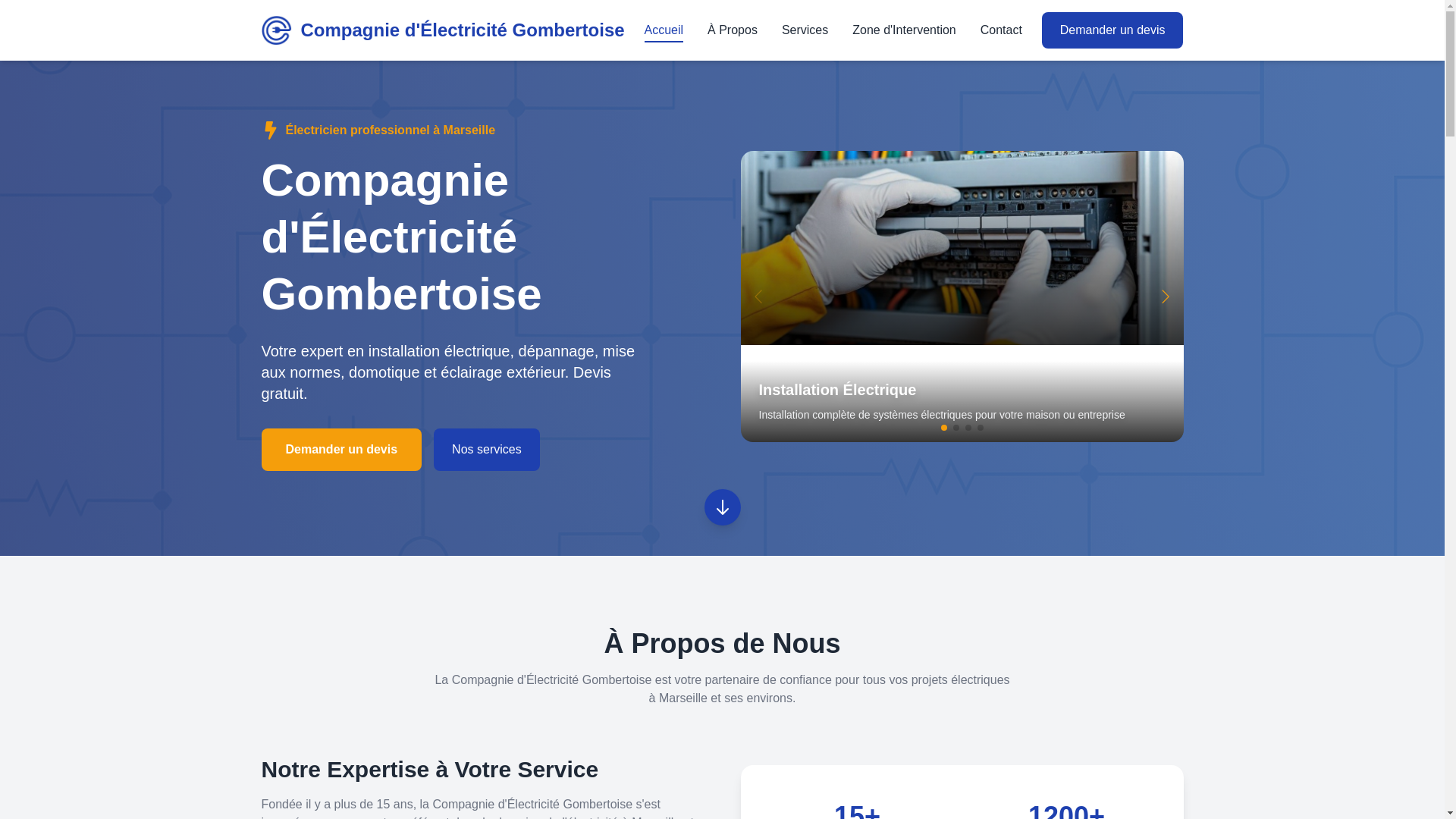 website screenshot of https://ceg-electricien-marseille.fr/