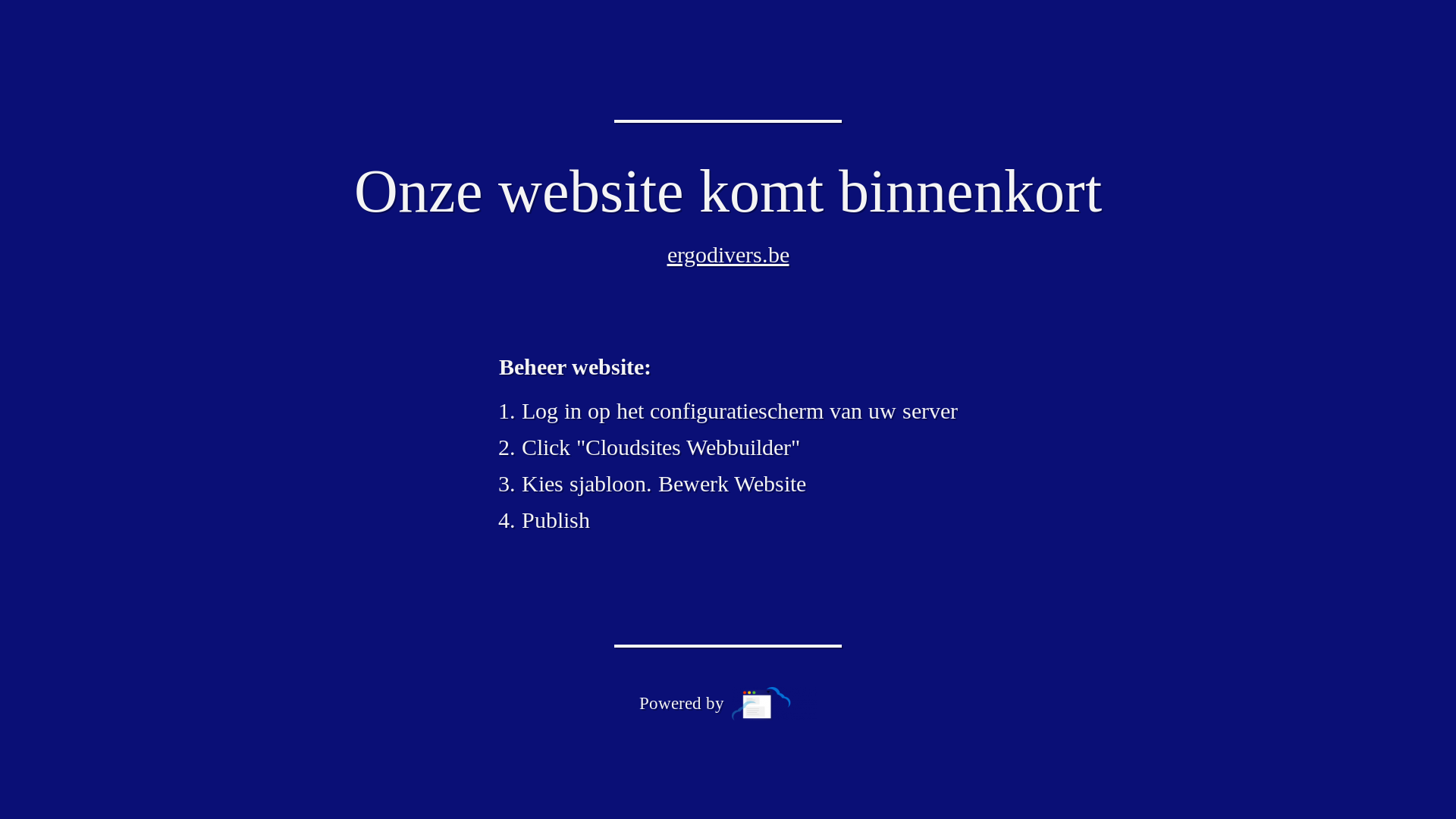 website screenshot of https://ergodivers.be/