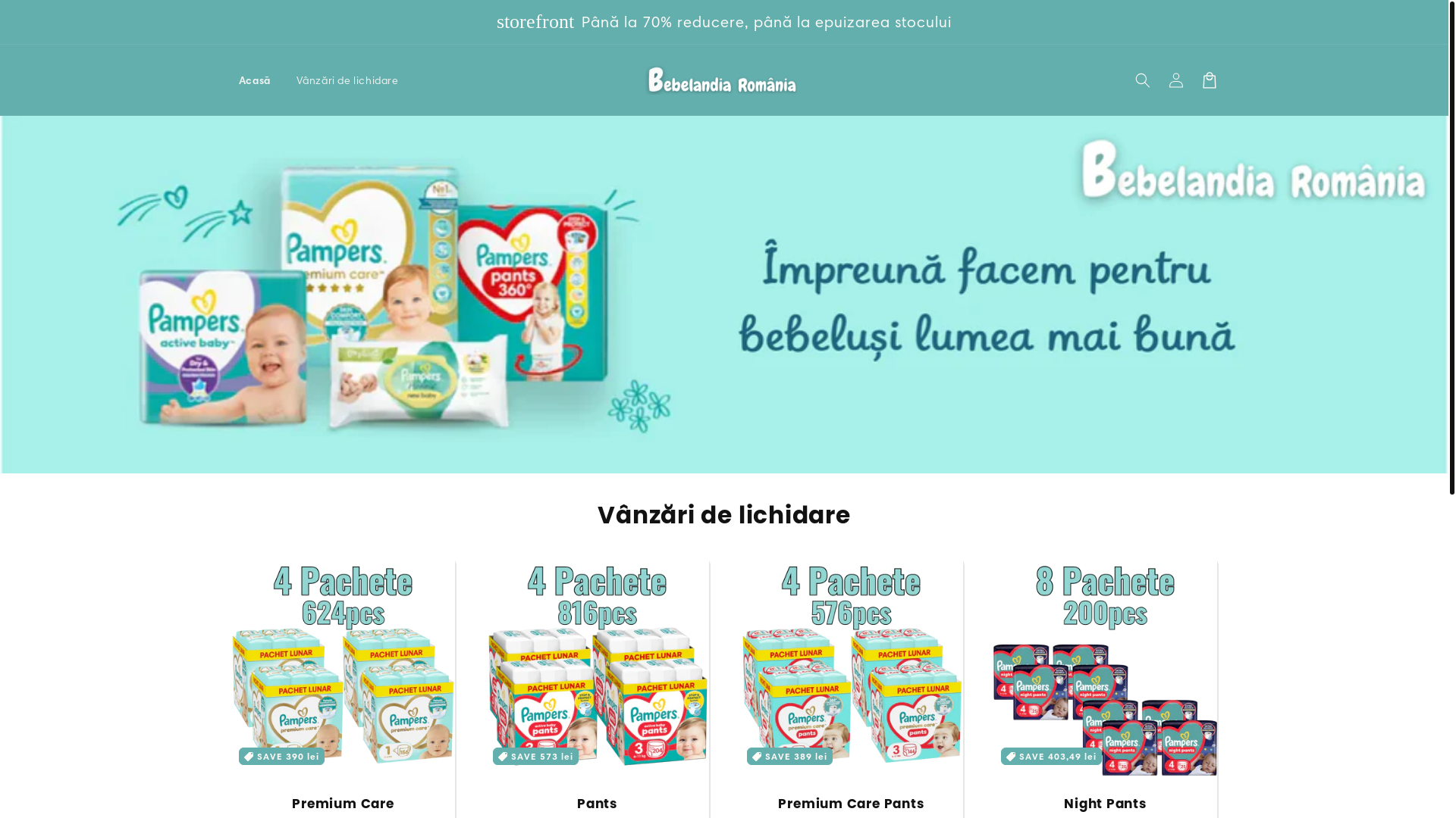 website screenshot of https://bebelandiaromania.online/