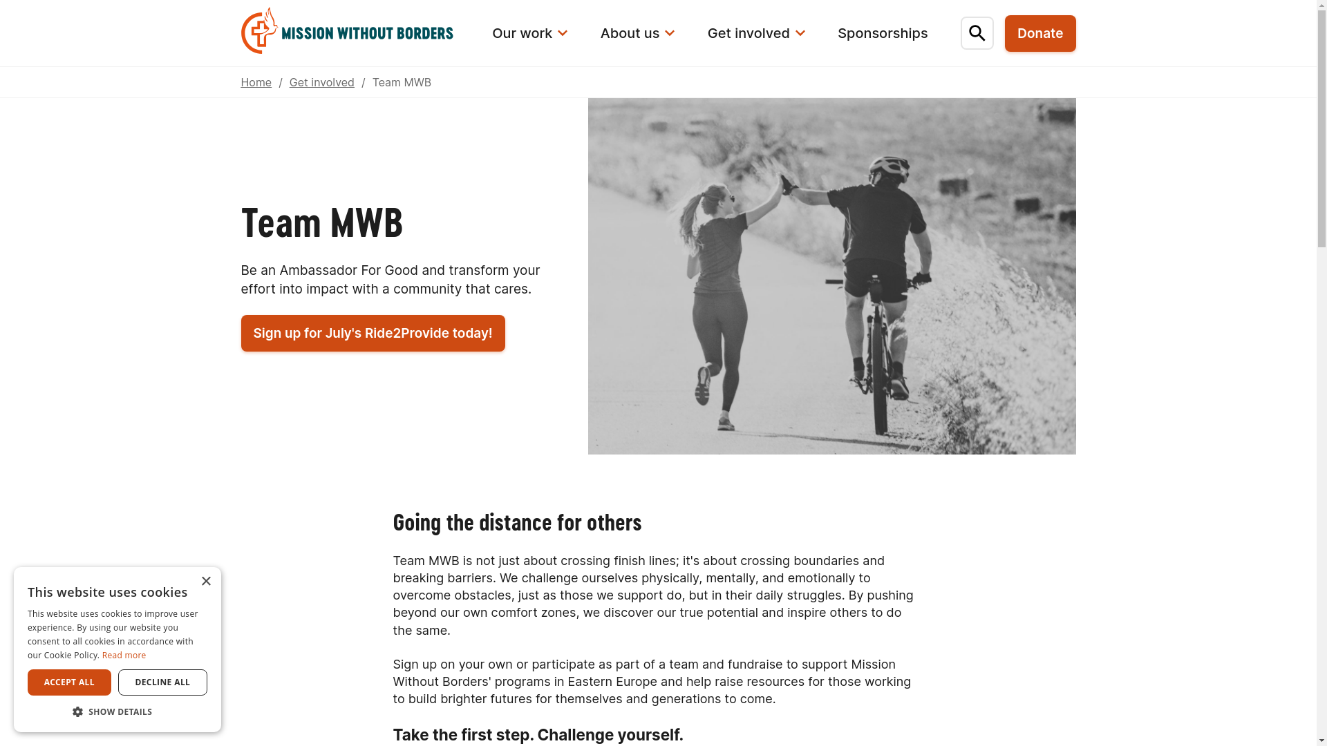 website screenshot of https://teammwb.org/