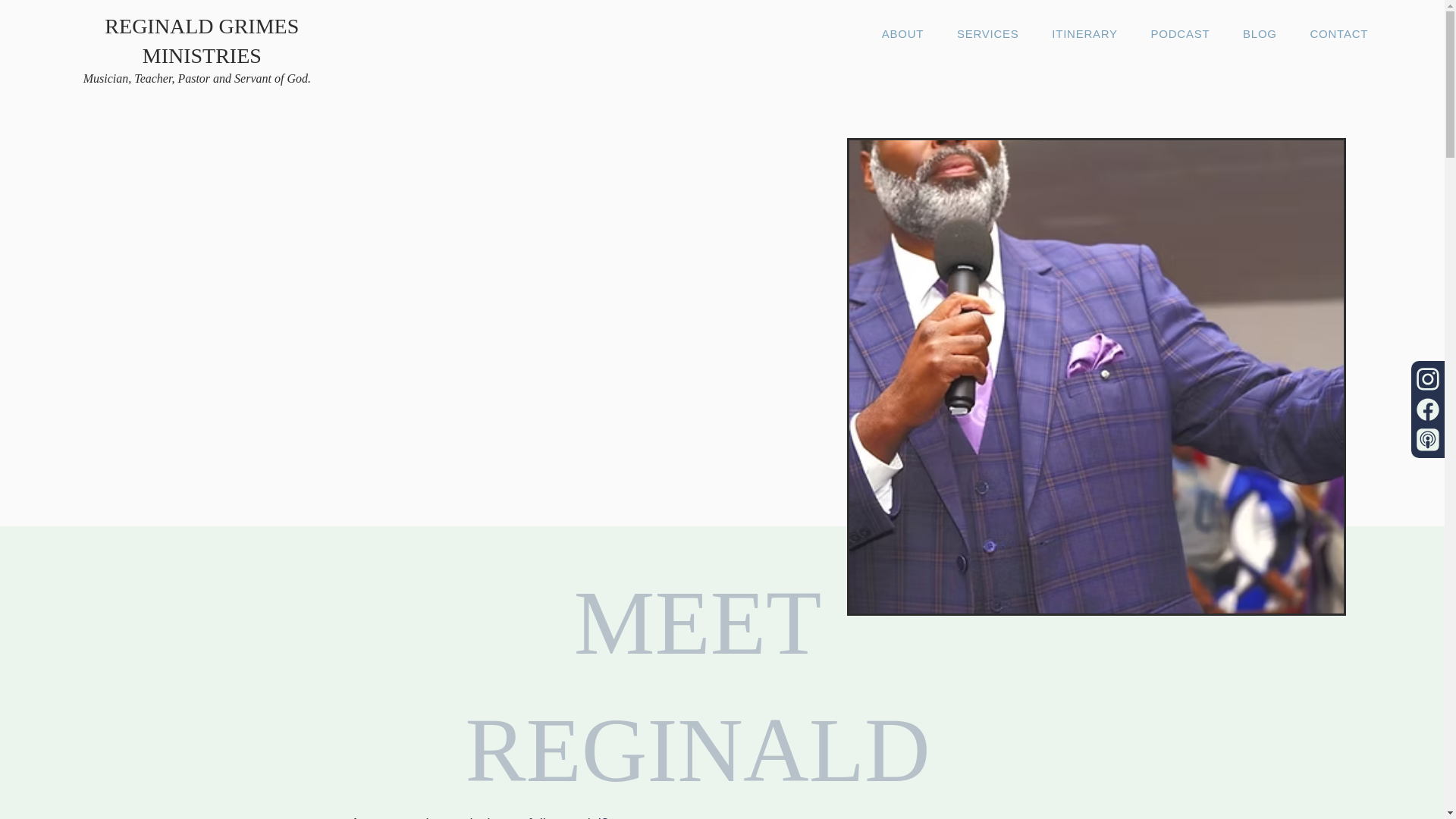 website screenshot of https://reginaldgrimesministries.com/