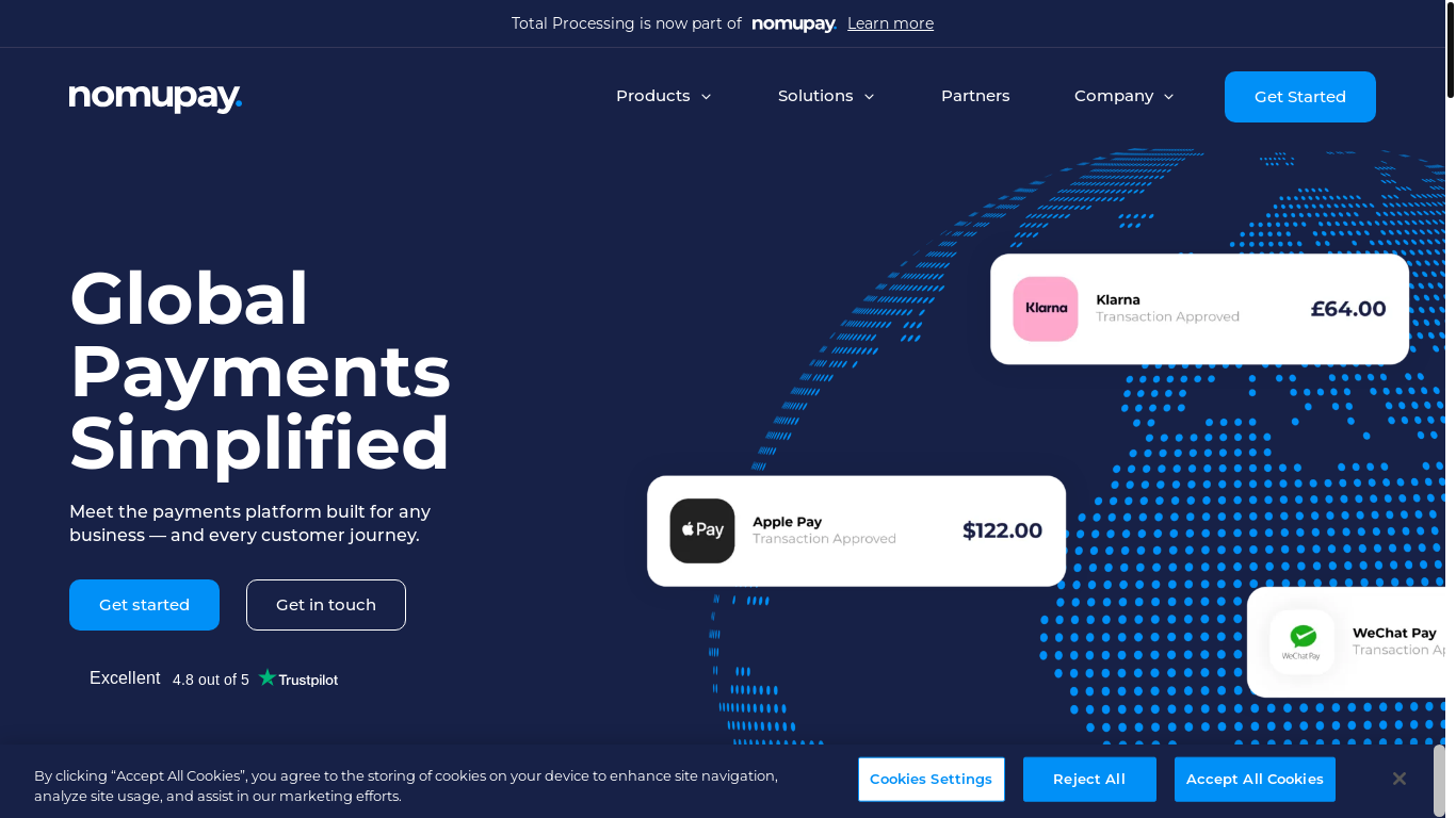website screenshot of https://totalprocessing.com/