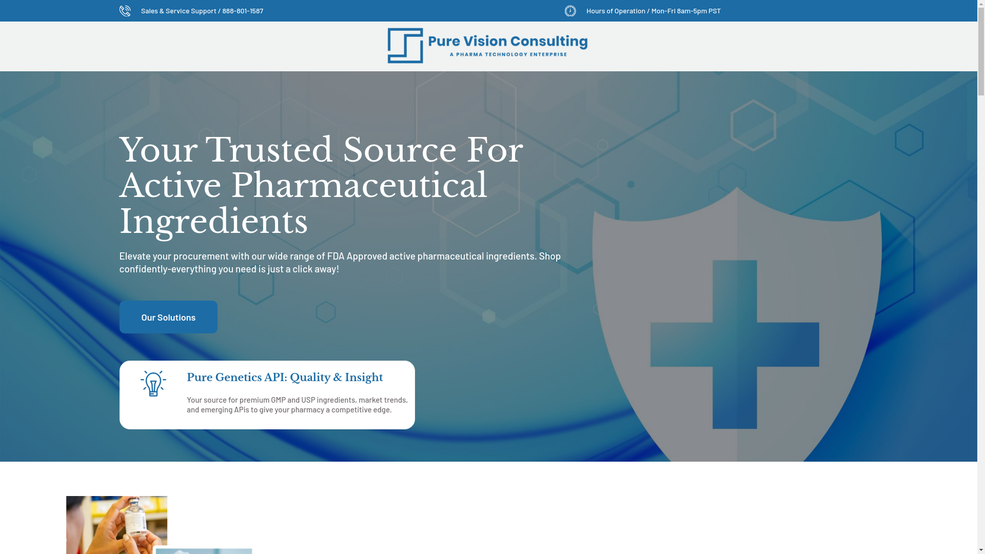 website screenshot of https://puregenetics.co/