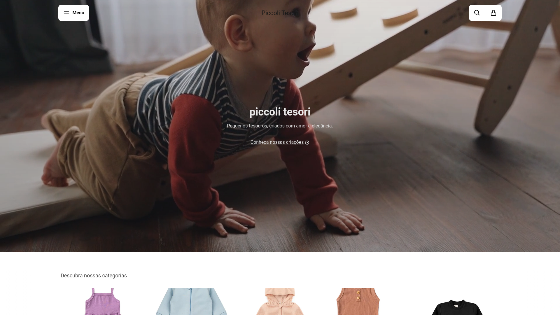 website screenshot of https://piccolitesori.com.br/