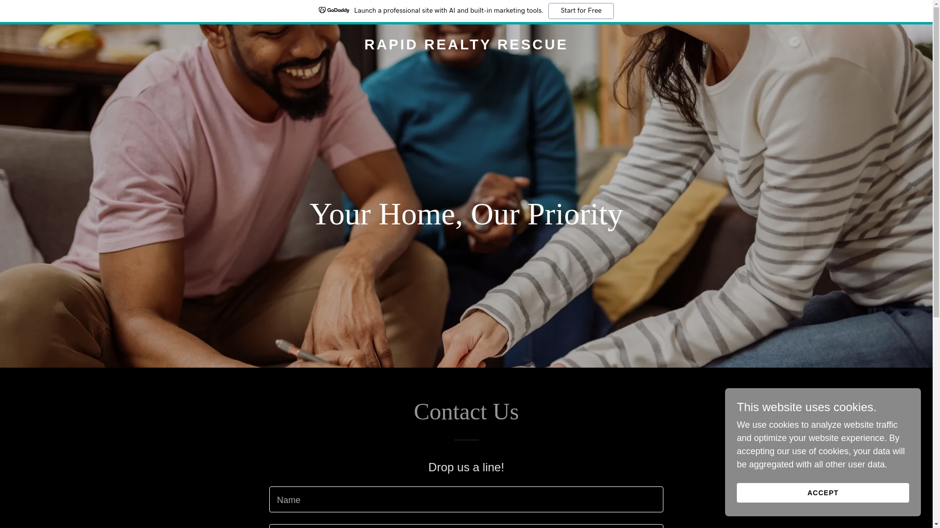 website screenshot of https://therepidrealtyrescue.com/