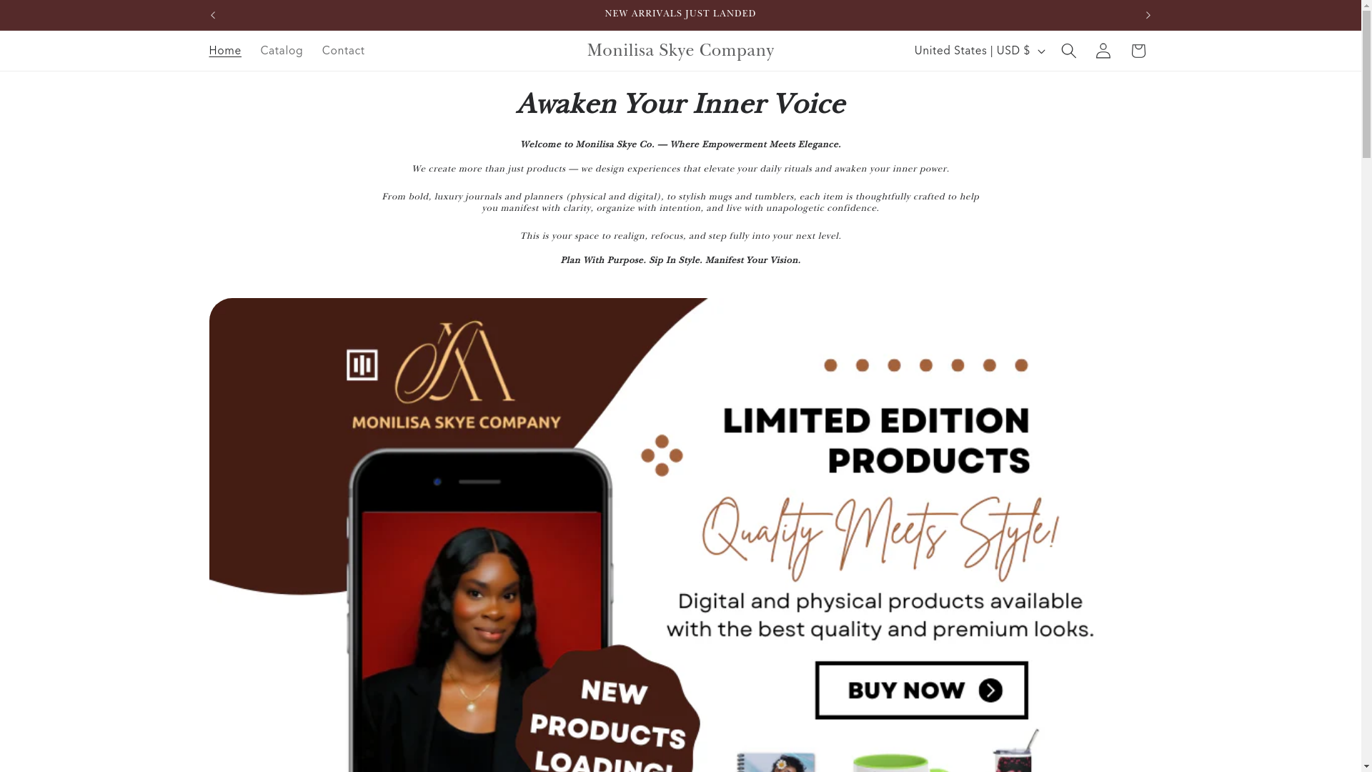 website screenshot of https://monilisaskyecompany.com/