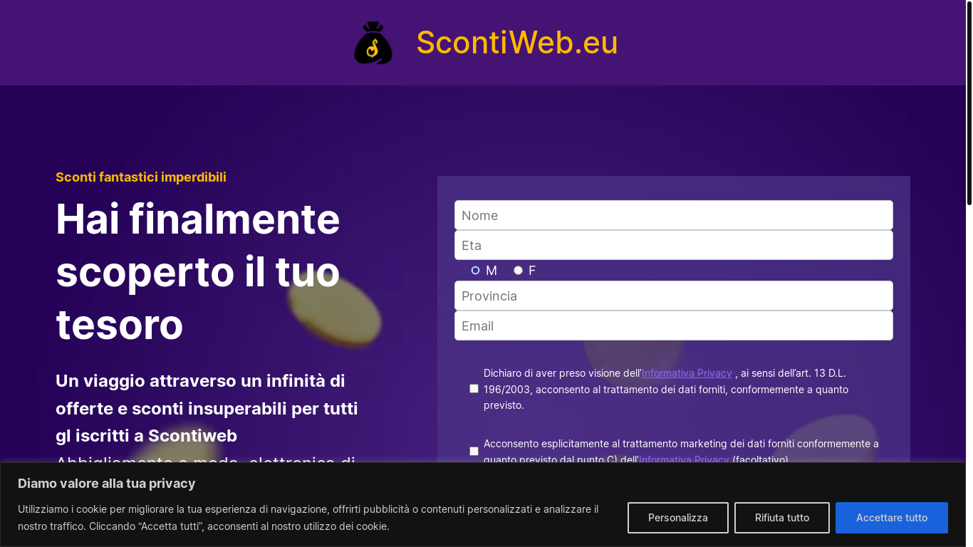 website screenshot of https://www.scopriloqui.it/