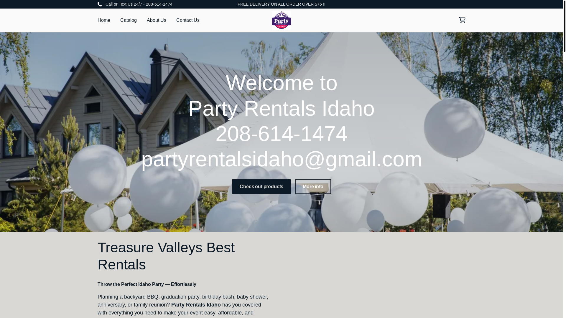 website screenshot of https://eventrentsidaho.com/