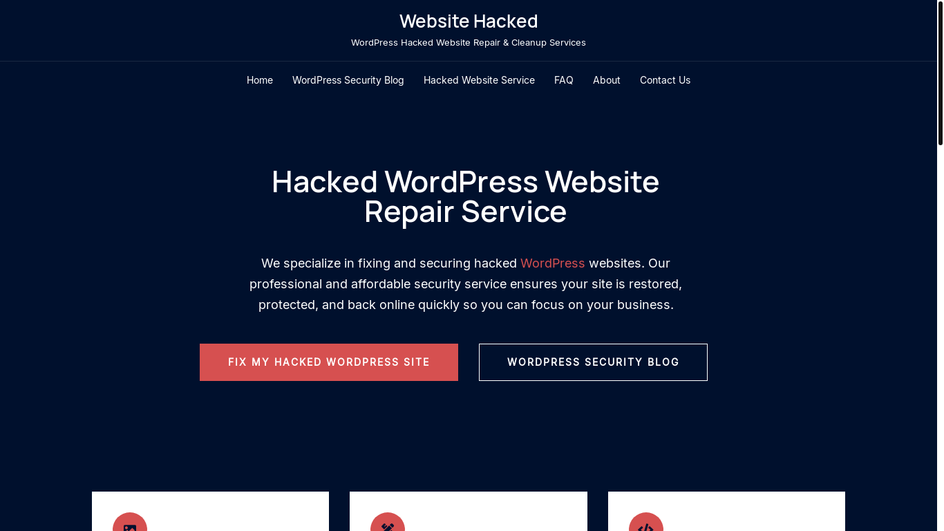 website screenshot of https://websitehacked.co.uk/