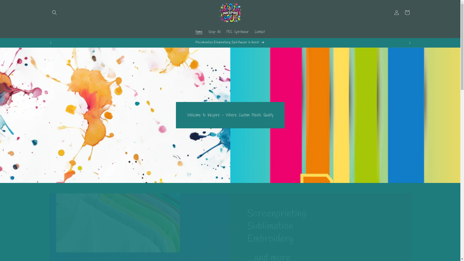 website screenshot of https://inkspirescreenprinting.com/