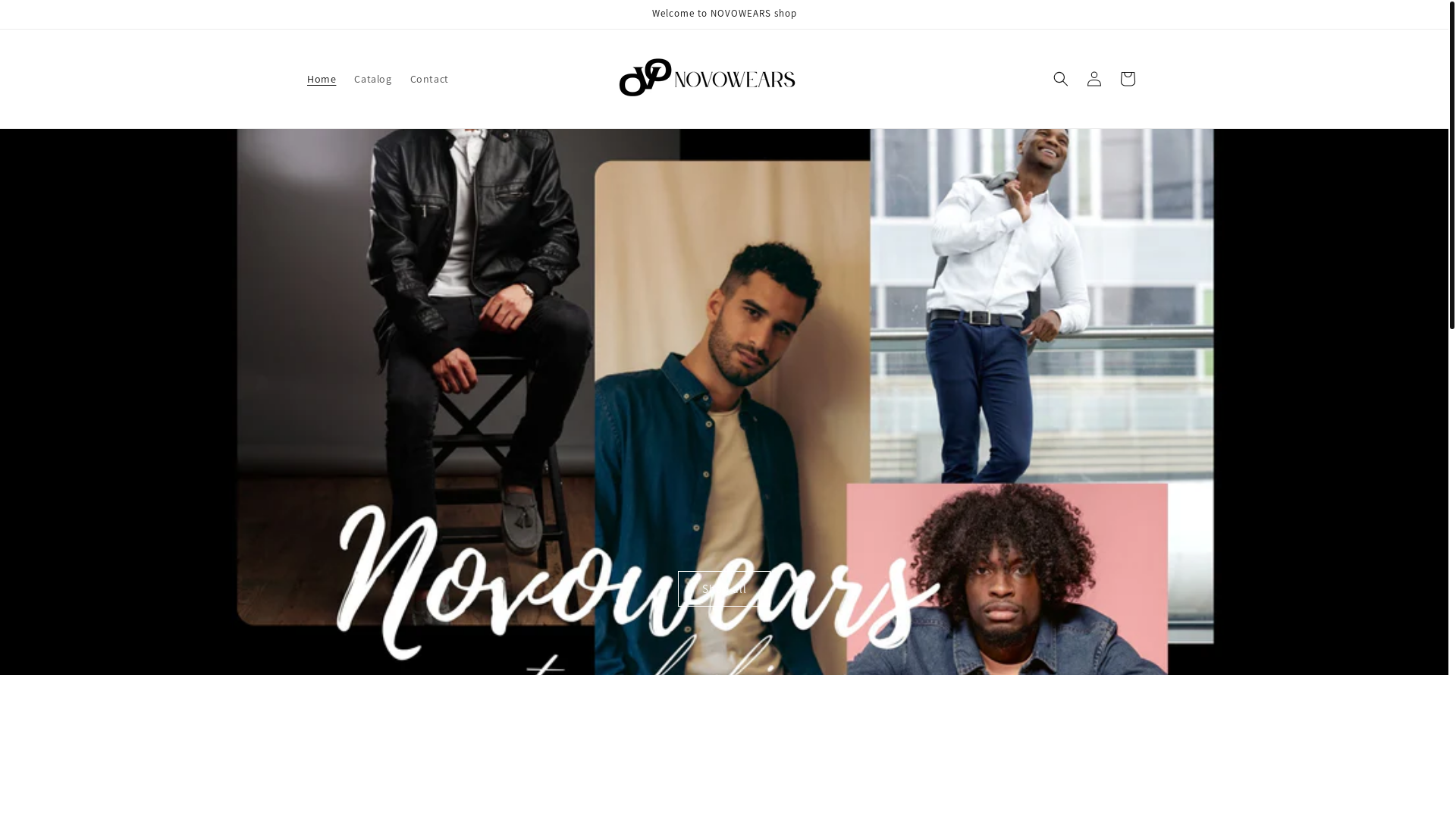 website screenshot of https://shopnovowears.com/