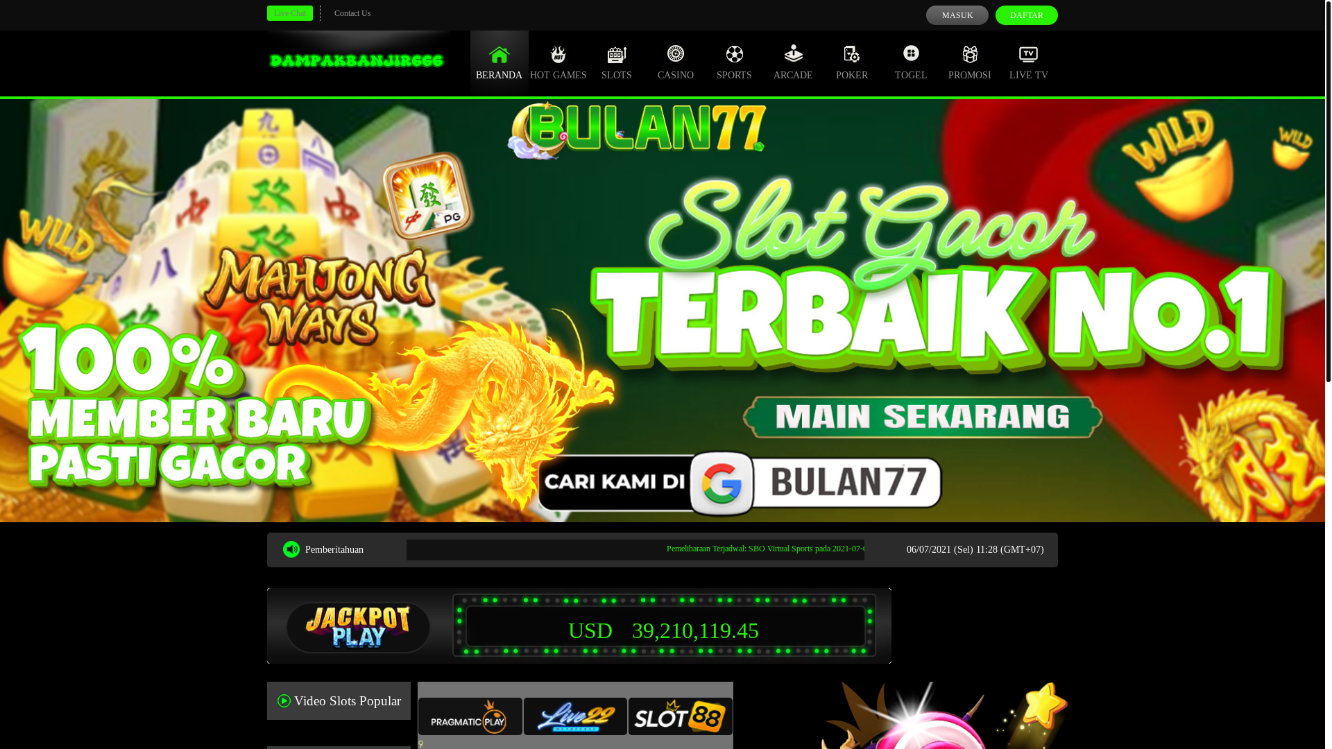 website screenshot of https://dampakbanjir666.net/