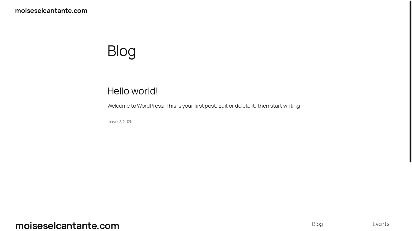 website screenshot of https://moiseselcantante.com/