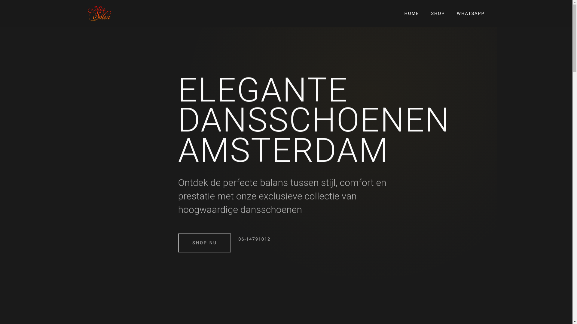 website screenshot of https://dansschoenen-amsterdam.nl/