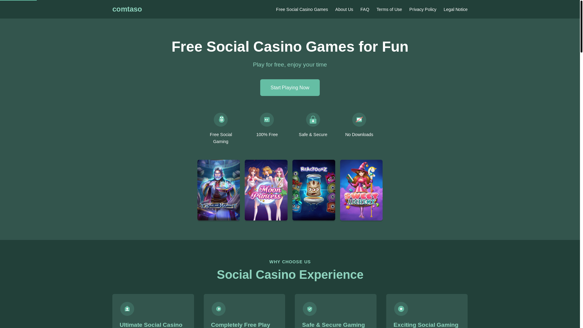 website screenshot of https://comtaso.shop/