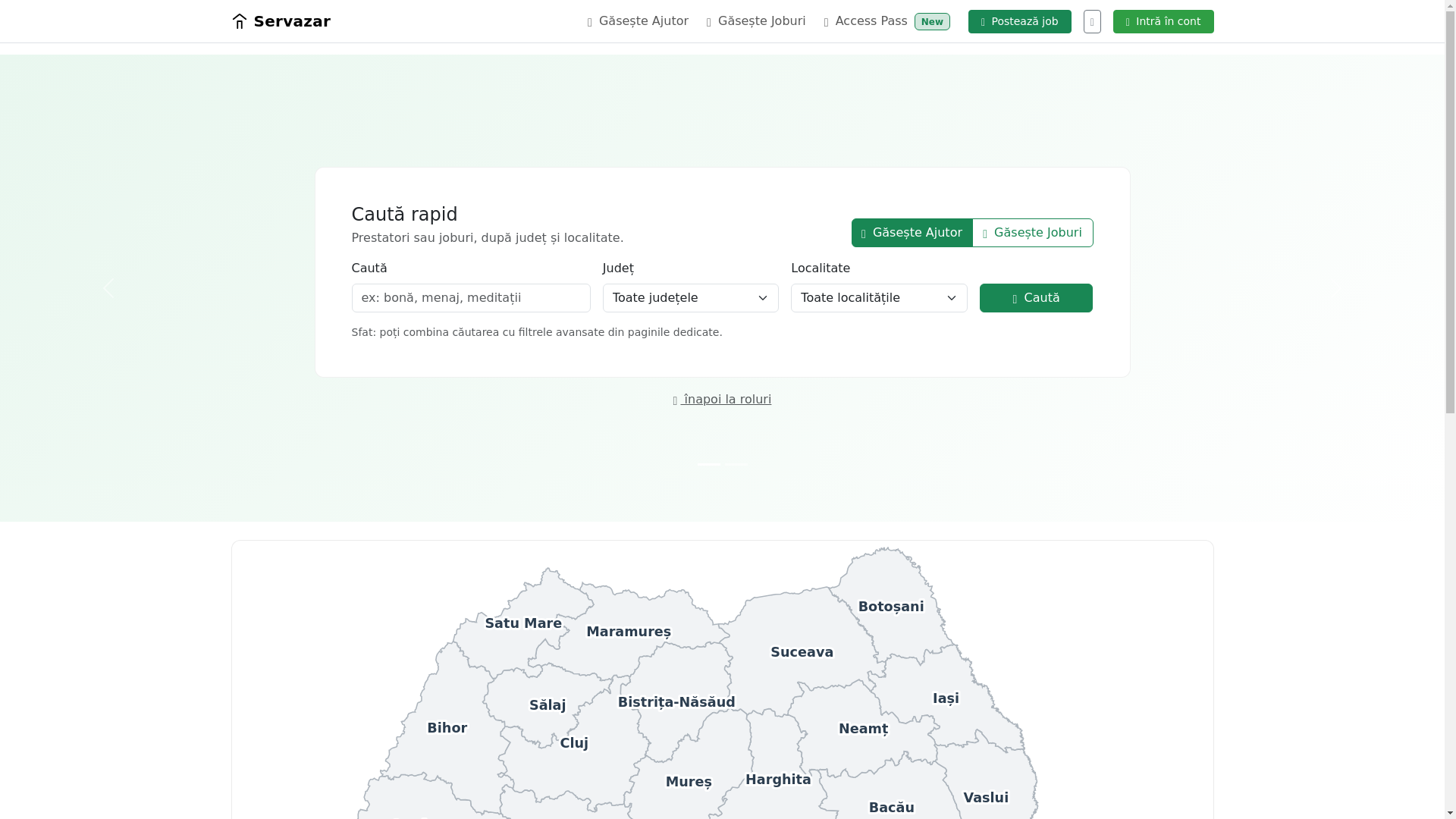 website screenshot of https://servazar.ro/