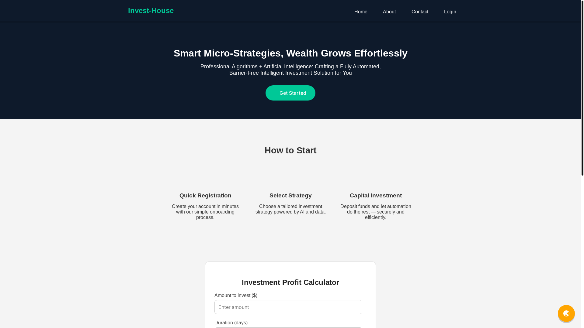 website screenshot of https://invest-house.shop/