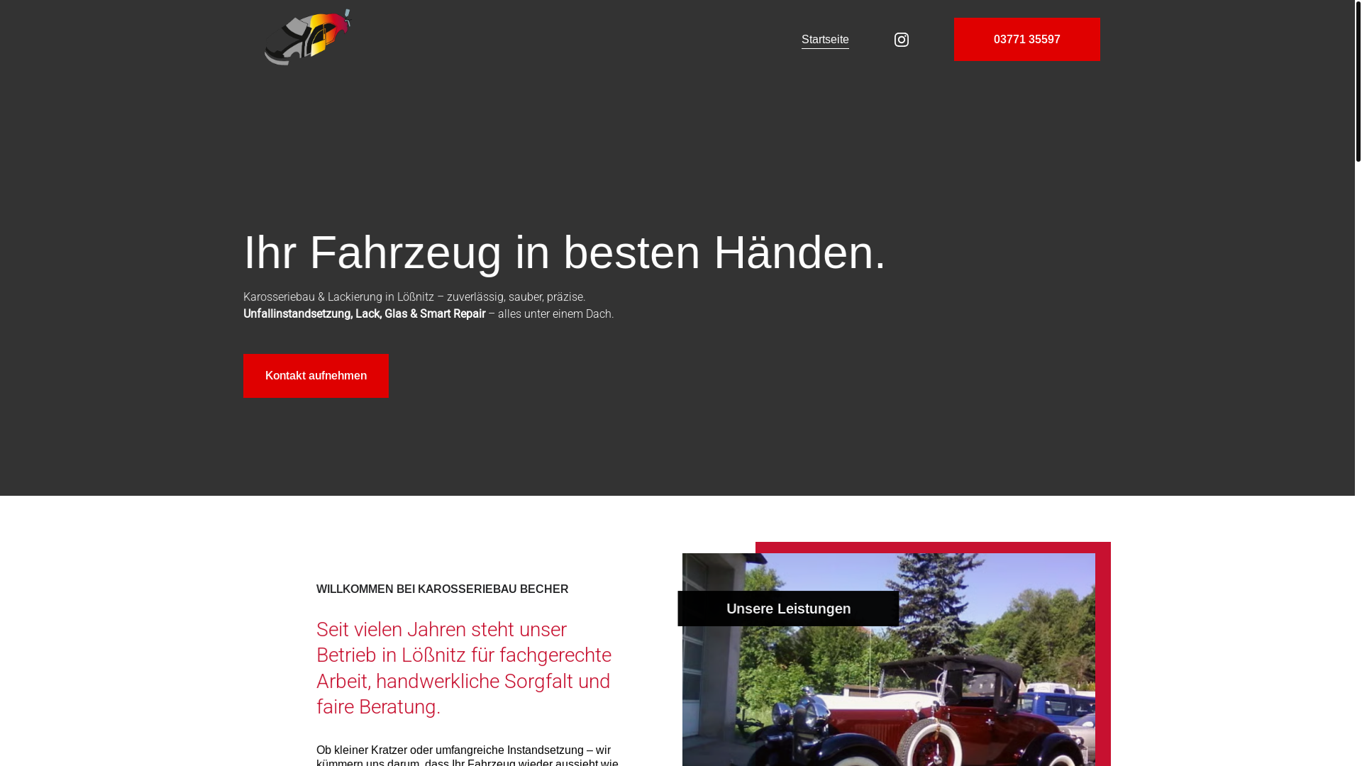 website screenshot of https://karosseriebau-becher.de/