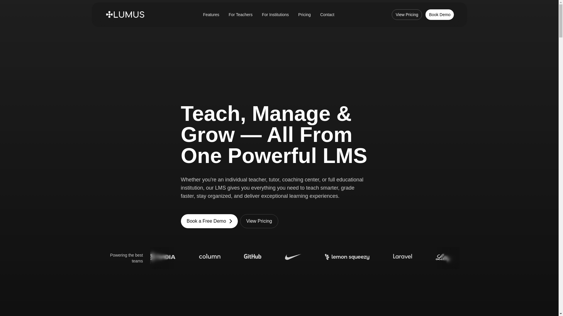 website screenshot of https://getlumus.co/