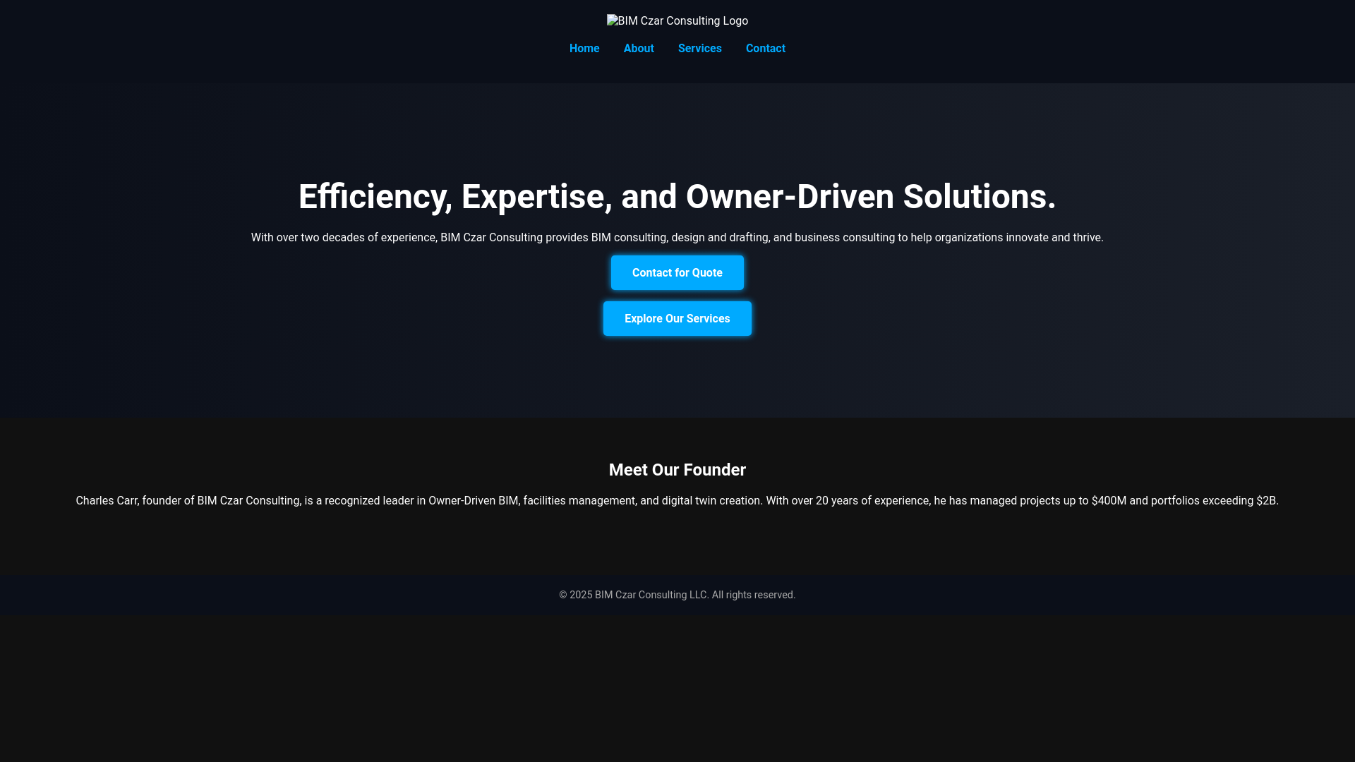 website screenshot of https://bimczar-website.pages.dev/
