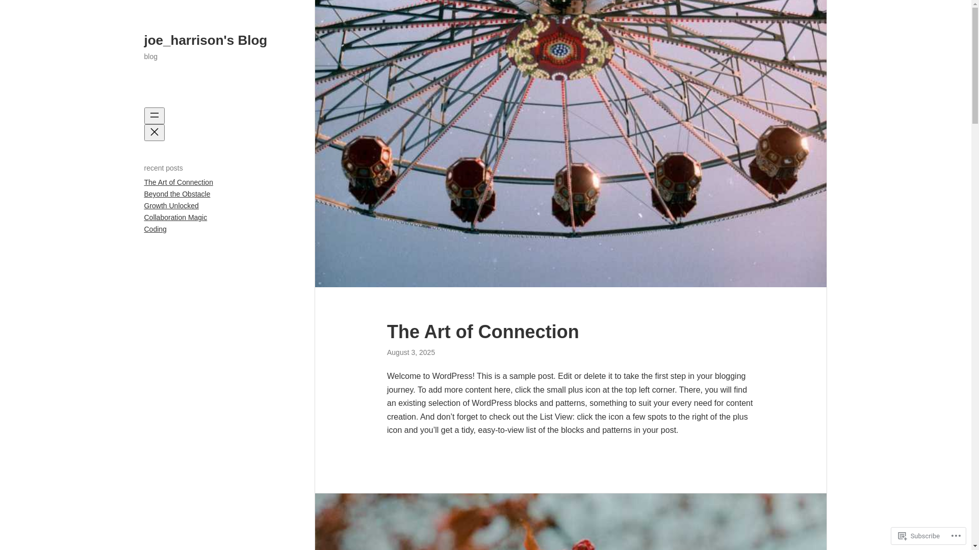 website screenshot of https://joeharrison.blog/