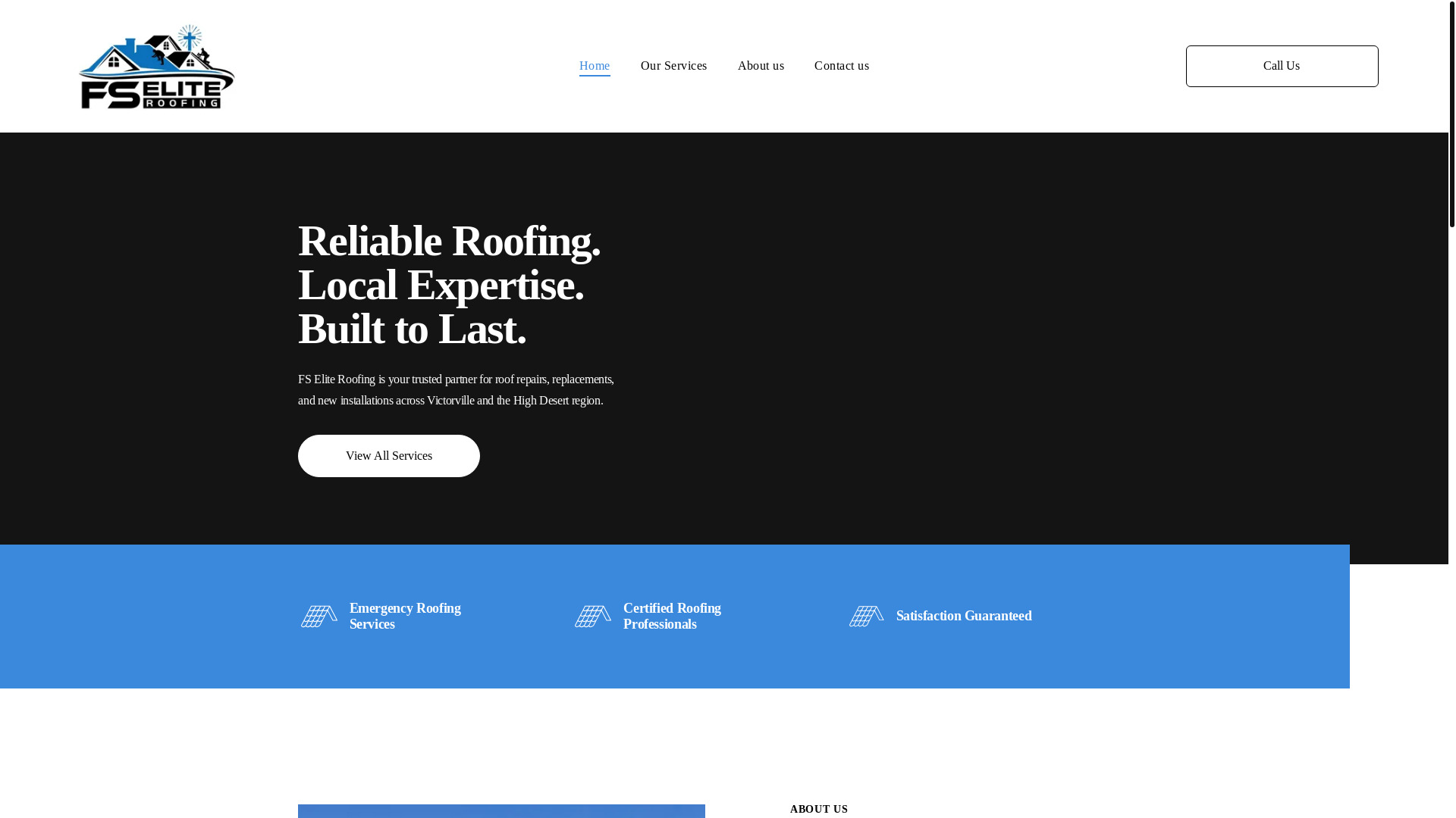 website screenshot of https://fseliteroofing.com/