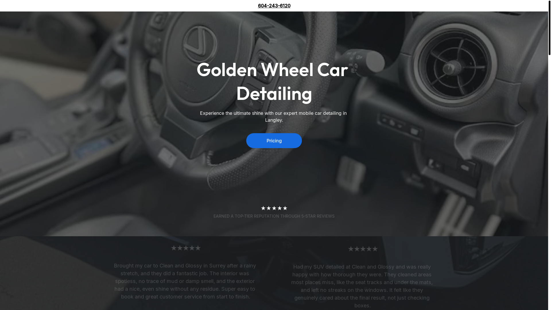 website screenshot of https://goldenwheelcardetailing.shop/