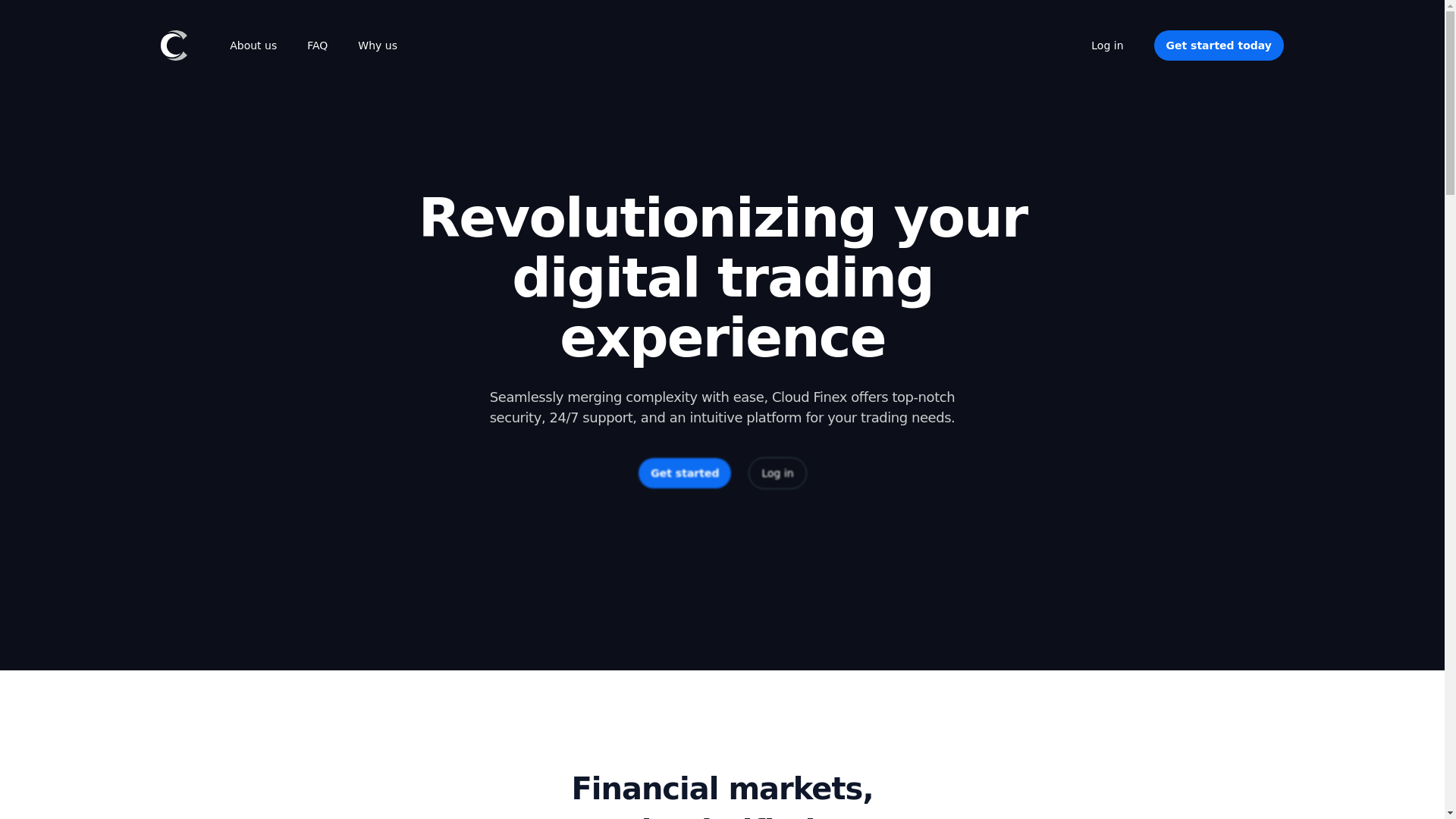 website screenshot of https://cloudfinex.pro/