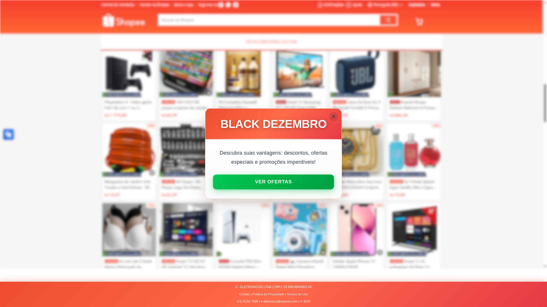 website screenshot of https://e-eletronicos.store/