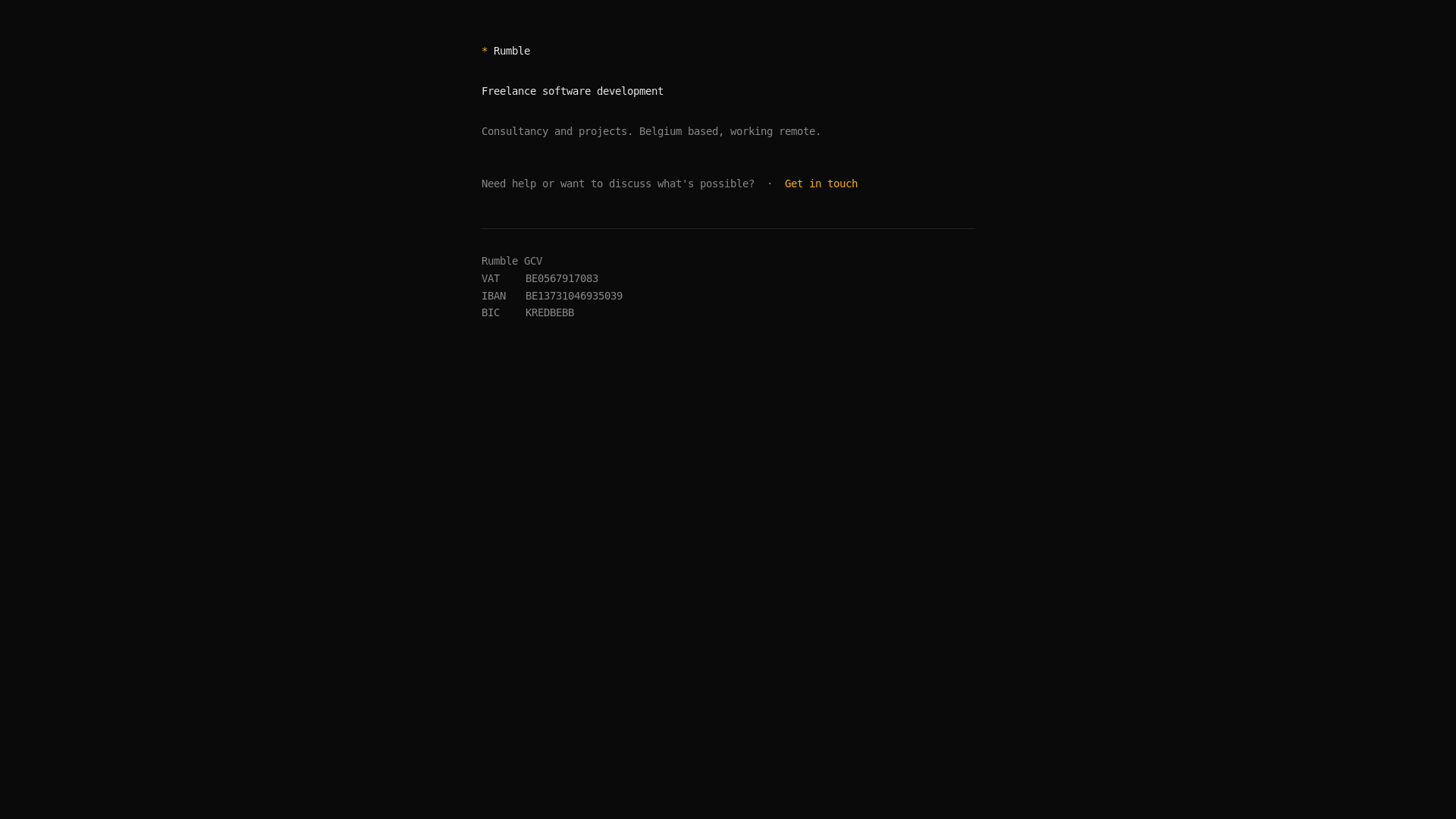 website screenshot of https://rumble-company.pages.dev/