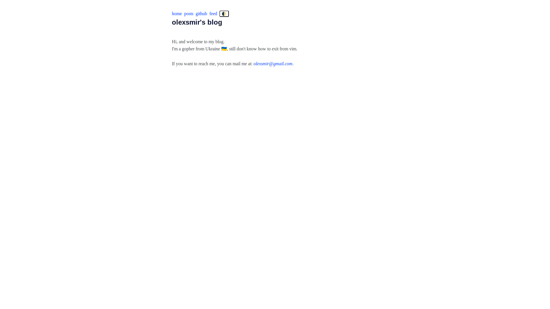 website screenshot of https://olexsmir.xyz/