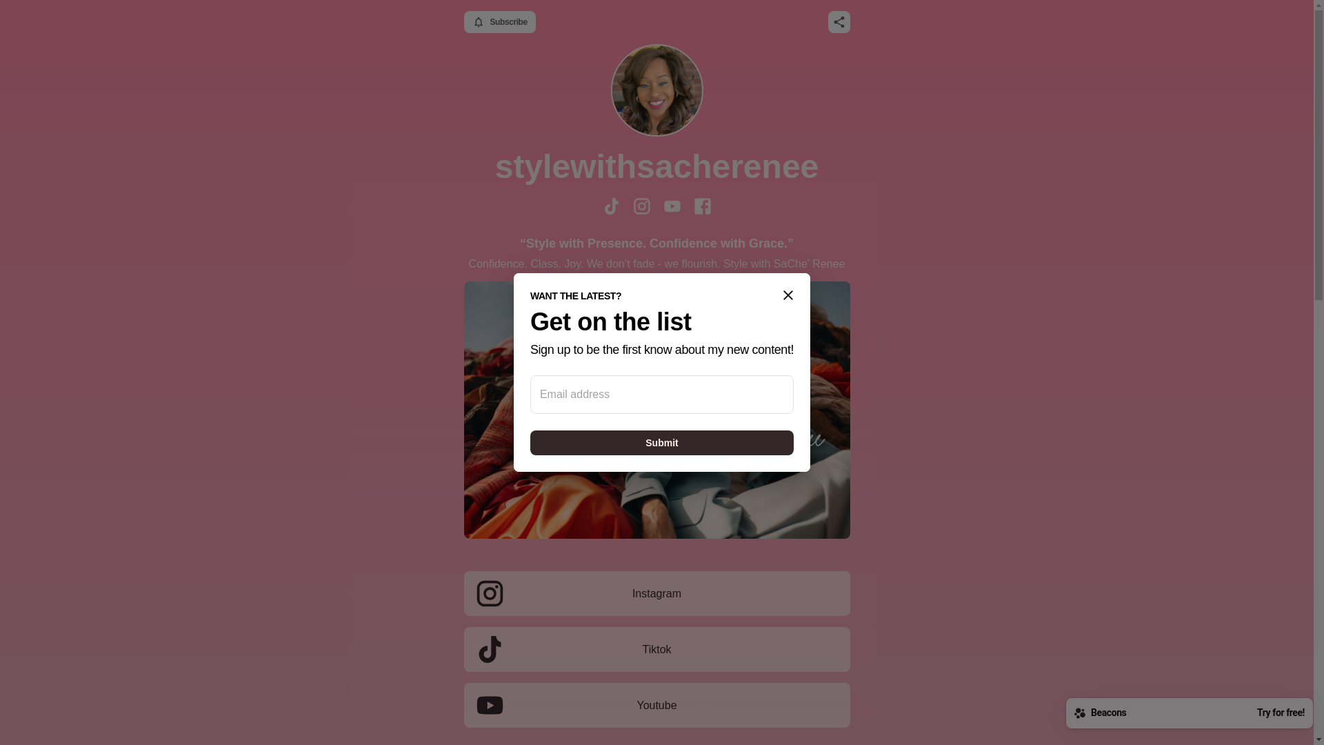 website screenshot of https://stylewithsacherenee.com/