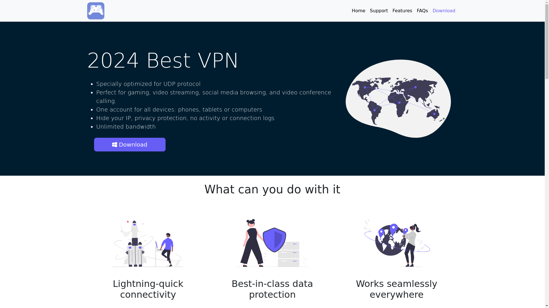 website screenshot of https://gaunletvpn.pages.dev/