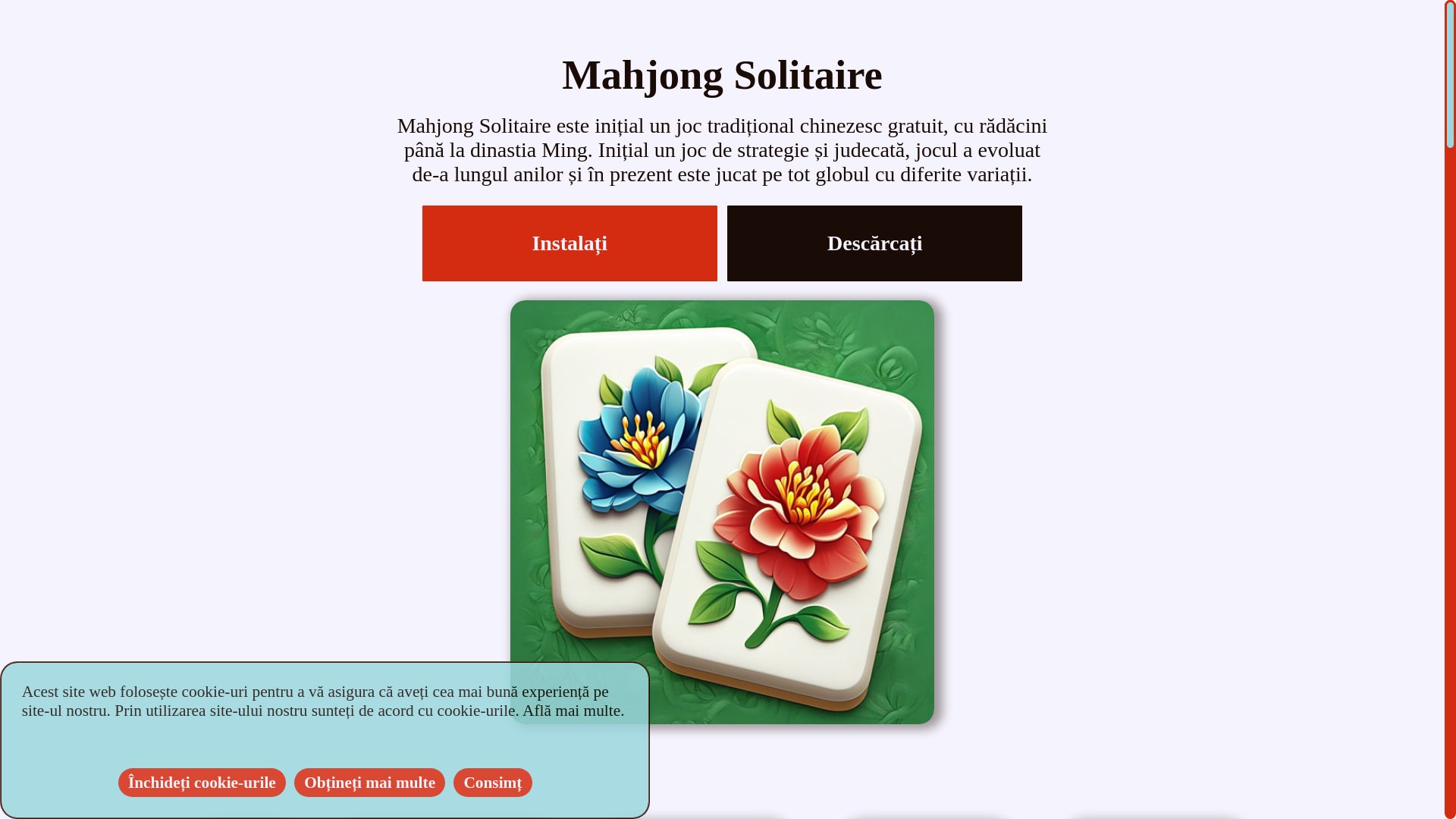 website screenshot of https://mahjonsolitar.com/